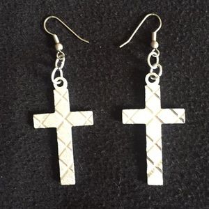 Beautiful silver cross earrings